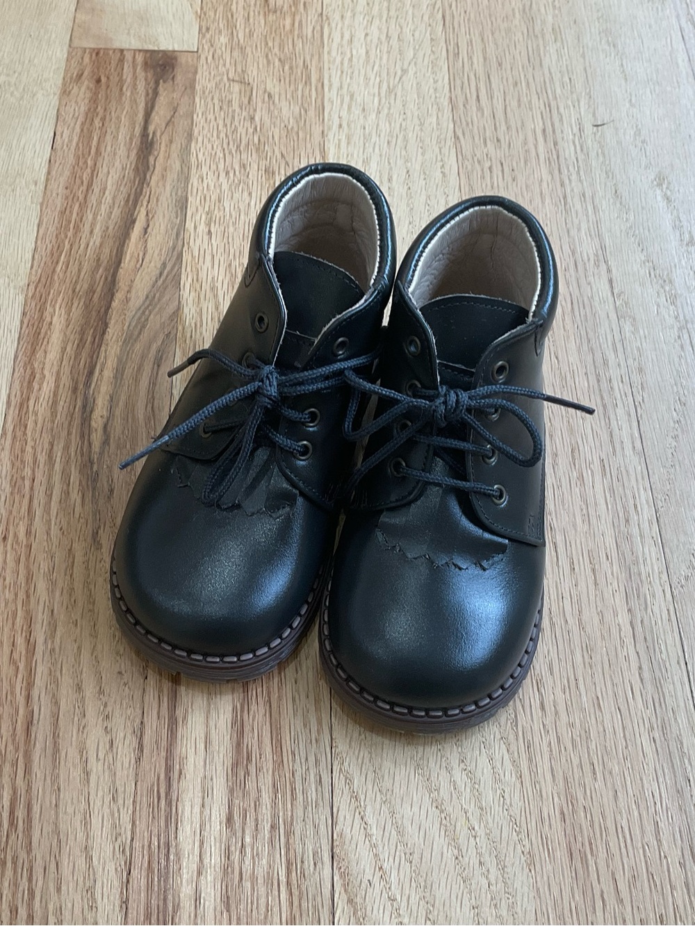 Luccini Kids Lace-Up Leather Shoes
